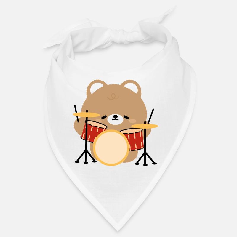 Bear Drummer Pop Art Bandana