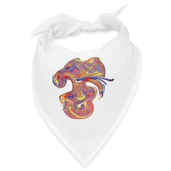Psychedelische Marmor-Wirbel - Bandana - Weiß - Vorne