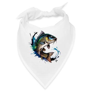 Springender Karpf - Bandana - Weiß - Vorne