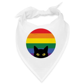 Pride Month LGBT – Späh-Katze - Bandana - Weiß - Vorne