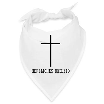 Herzliches Beileid Trauer - Bandana - Weiß - Vorne