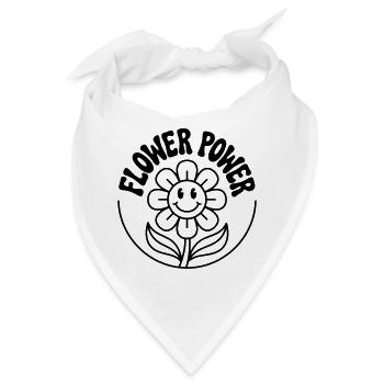 Flower Power - Bandana - Weiß - Vorne