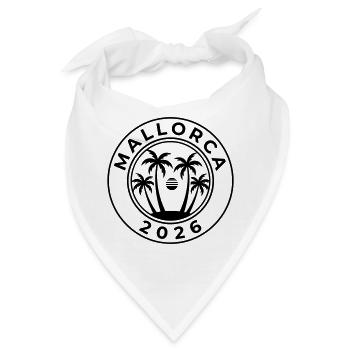 Mallorca 2026 Palmen - Bandana - Weiß - Vorne
