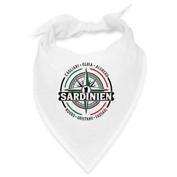 Sardinien compass rose banner travel shirt - Bandana - Weiß - Vorne
