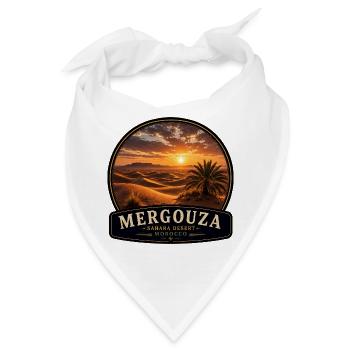 Sahara Wüste Marokko Sonnenuntergang Mergouza - Bandana - Weiß - Vorne