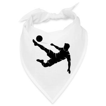 Fussballer Fallrückzieher Silhouette - Bandana - Weiß - Vorne