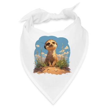 Meerkat Erdmännchen - Bandana - Weiß - Vorne