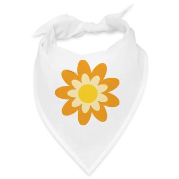 70er Jahre Blume Blüte Geschenk Hippie - Bandana - Weiß - Vorne