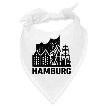 Hamburg Hansestadt Speicherstadt Hafen  - Bandana - Weiß - Vorne