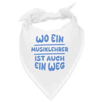 Musiklehrer als Geschenkidee - Bandana - Weiß - Vorne