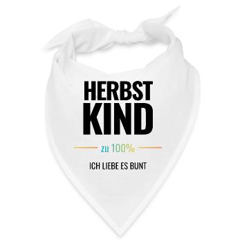 Herbstkind zu 100% Ich liebe es bunt - Bandana - Weiß - Vorne