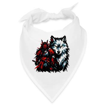 Dämonwolf und Nebelwolf Duo - Bandana - Weiß - Vorne