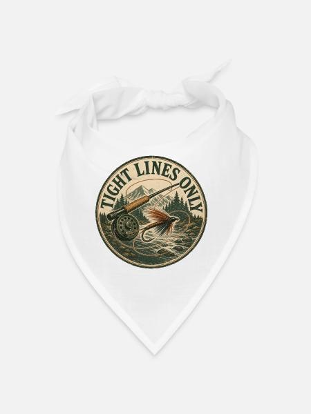 Tight Lines Only: Vintage Fliegenfischen - Bandana - Weiß