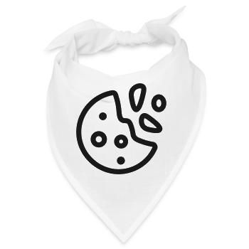 Cookie-Bite-Line-Symbol Webbrowser-Tracking-Symbol - Bandana - Weiß - Vorne