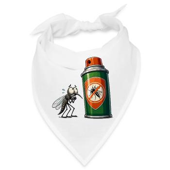 Mücke vs Sprühdose  - Bandana - Weiß - Vorne