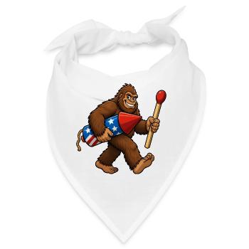 Bigfoot-Feuerwerkskörper zum 4. Juli für Männer - Bandana - Weiß - Vorne