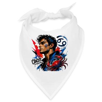 Krebs-Mann – Astrologie-Geschenk - Bandana - Weiß - Vorne