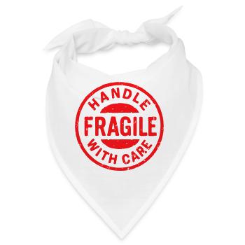 Fragile Handle with Care Versandetikett - Bandana - Weiß - Vorne