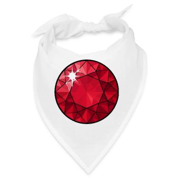 Facettierter Rubin Kreis - Bandana - Weiß - Vorne