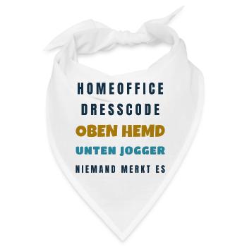 Homeoffice Dresscode Oben Hemd unten Jogger - Bandana - Weiß - Vorne