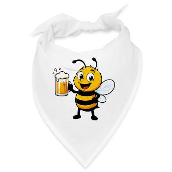 Fröhliche Bierbiene mit Krug - Bandana - Weiß - Vorne
