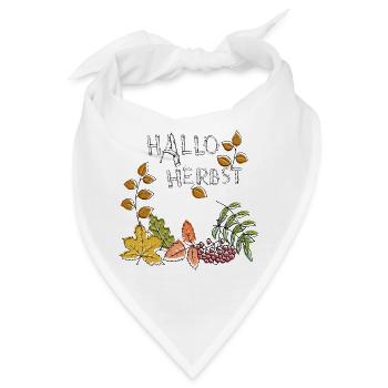 Hallo Herbst - Bandana - Weiß - Vorne