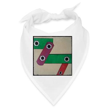 Geometrische Farbbande Popkunst - Bandana - Weiß - Vorne