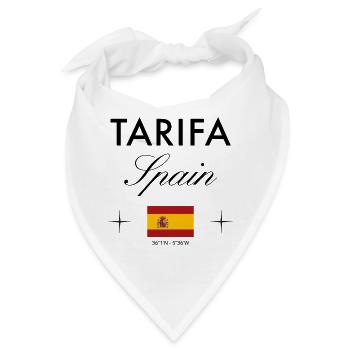 Tarifa Spanien Koordinaten Reise Souvenir - Bandana - Weiß - Vorne
