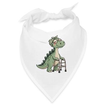 Dino mit Blumenband Rollator - Bandana - Weiß - Vorne