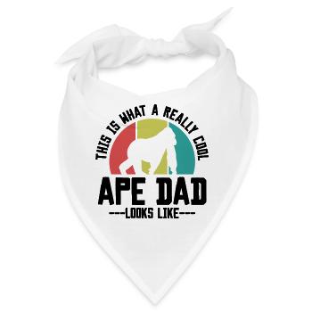 Affe Papa Spruch Retro Style - Bandana - Weiß - Vorne