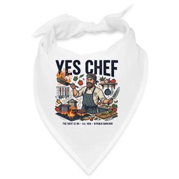 Ja, Koch, lustiger Koch - Bandana - Weiß - Vorne