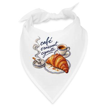 Café Croissant - Bandana - Weiß - Vorne