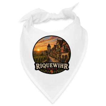 Riquewihr Frankreich Elsass Weinberge Vintage - Bandana - Weiß - Vorne