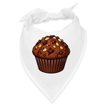 Schoko Muffin Mit Nussstückchen - Bandana - Weiß - Vorne