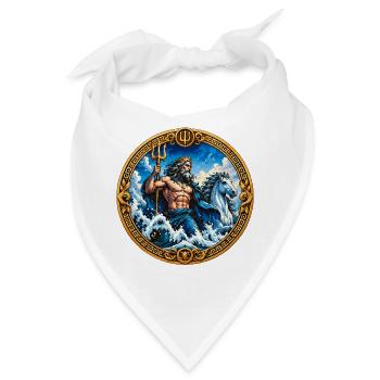 Poseidon auf rauen Wellen - Bandana - Weiß - Vorne