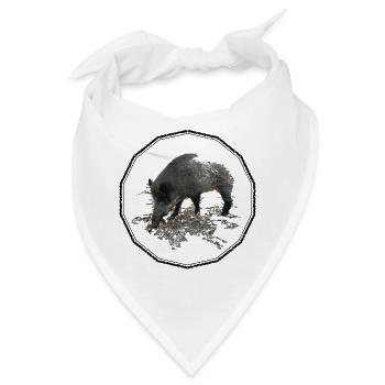 Wildschwein - Bandana - Weiß - Vorne