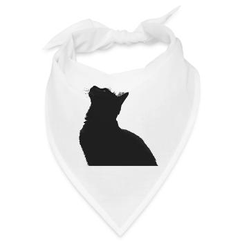 Nachtkatzen Silhouette - Bandana - Weiß - Vorne