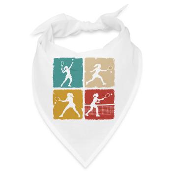 Retro Tennisspielerin Vintage Grunge Design - Bandana - Weiß - Vorne