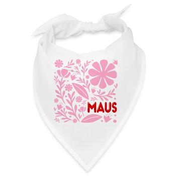 Blumen für Maus - Bandana - Weiß - Vorne