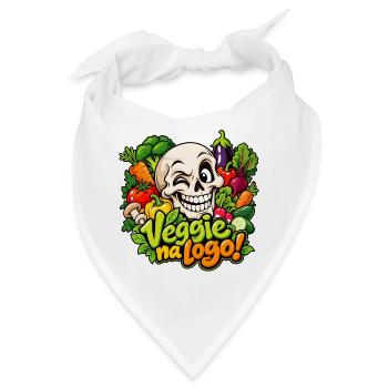 Lustiger Veggie Skull - Bandana - Weiß - Vorne