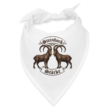 Steinbock Stärke Ornamentziegen - Bandana - Weiß - Vorne