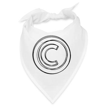 Copyrightzeichen handgezeichnet - Bandana - Weiß - Vorne