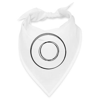 Gradzeichen handgezeichnet - Bandana - Weiß - Vorne