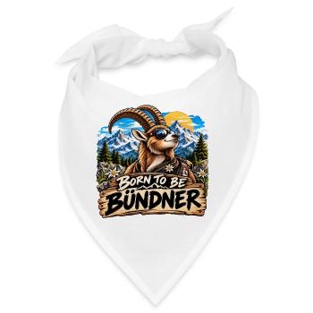 Geboren Bündner Bergheld - Bandana - Weiß - Vorne