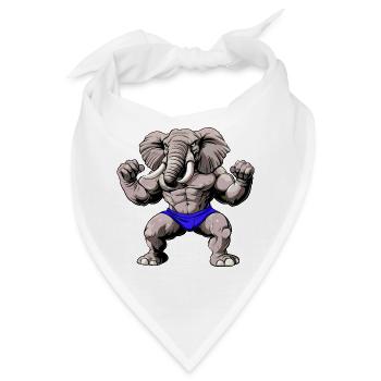 Fitness Elefanten - Bandana - Weiß - Vorne