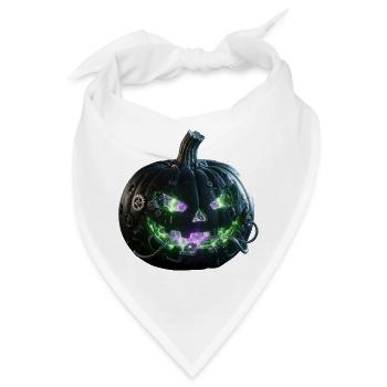 Steampunk-Neon-Kürbis der Zahnräder - Bandana - Weiß - Vorne