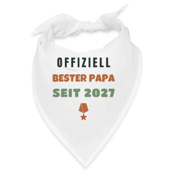 Offiziell Bester Papa seit 2027 Geschenk Werdender - Bandana - Weiß - Vorne