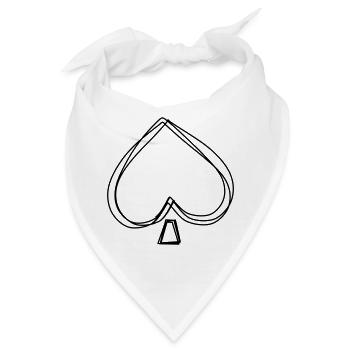 Pik handgezeichnet - Bandana - Weiß - Vorne