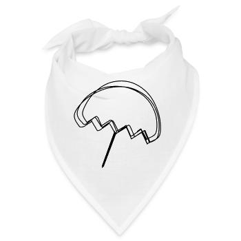 Sonnenschirm handgezeichnet - Bandana - Weiß - Vorne