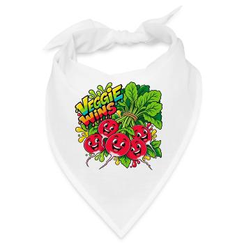 Veggie Wins Radieschen - Bandana - Weiß - Vorne